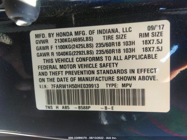 Honda CR-V EX 2017 7FARW1H50HE039913 Image 10