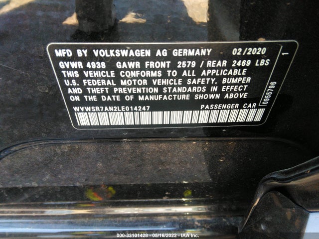 2020 Volkswagen Arteon, VIN: WVWSR7AN2LE014247
