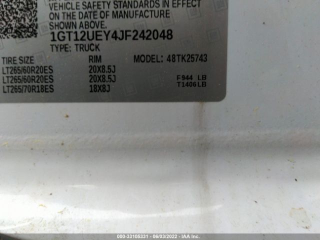 1GT12UEY4JF242048 GMC Sierra 2500hd Denali
