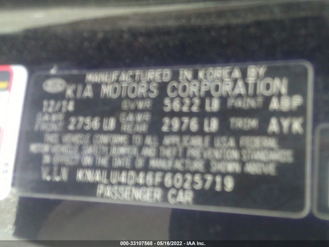 2015 Kia K900, VIN: KNALU4D46F6025719
