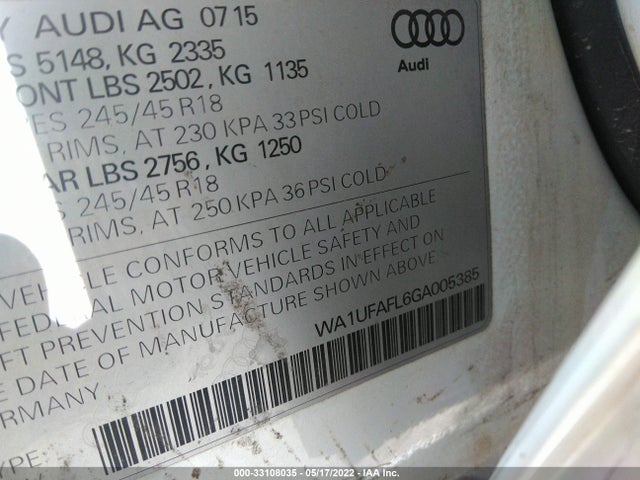 2016 Audi A6, VIN: WA1UFAFL6GA005385