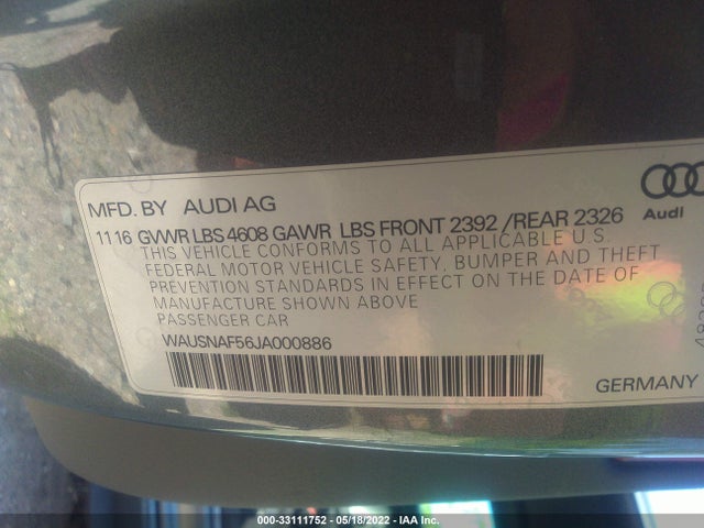 2018 Audi A5, VIN: WAUSNAF56JA000886