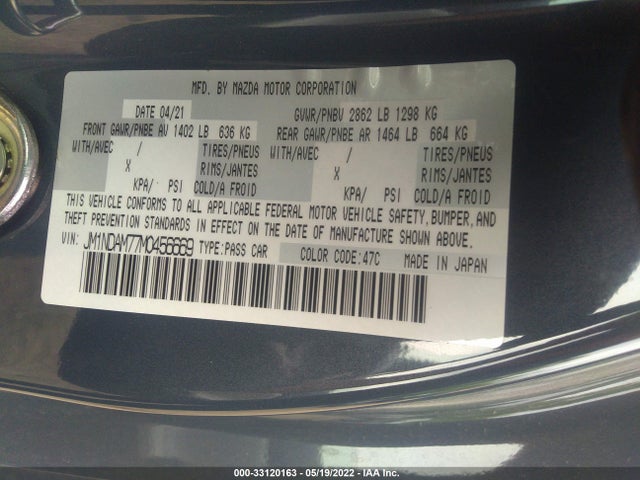 2021 Mazda MX-5 Miata, VIN: JM1NDAM77M0456669
