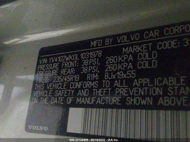 2020 Volvo V60, VIN: YV4102WK0L1031978