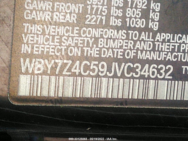 2018 BMW i3, VIN: WBY7Z4C59JVC34632