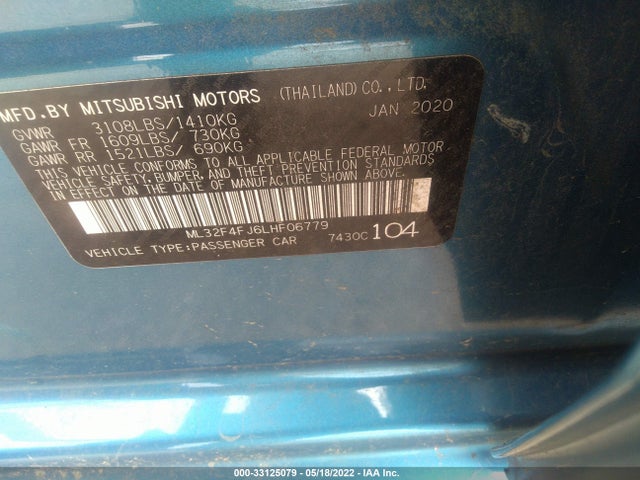 ML32F4FJ6LHF06779 Mitsubishi Mirage G4 Se/le