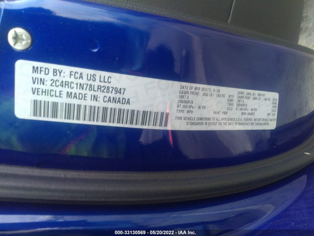 2020 Chrysler Pacifica Hybrid, VIN: 2C4RC1N78LR287947