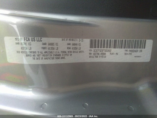2015 Fiat 500e, VIN: 3C3CFFGE5FT652922