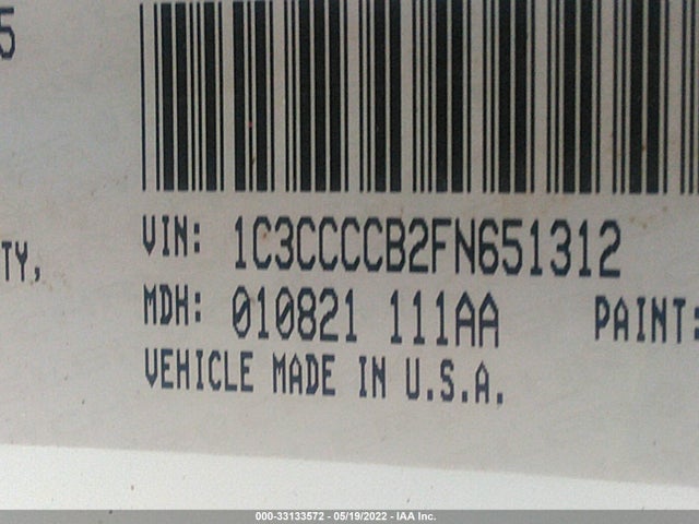 2015 CHRYSLER 200 VIN: 1C3CCCCB2FN651312