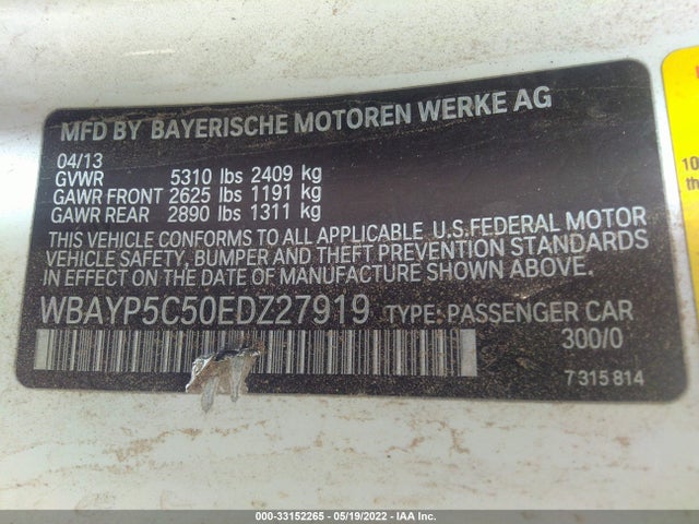 2014 BMW 6 Series, VIN: WBAYP5C50EDZ27919