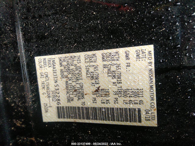 Nissan TITAN SV 2018 1N6AA1EJ3JN532286 Image 9