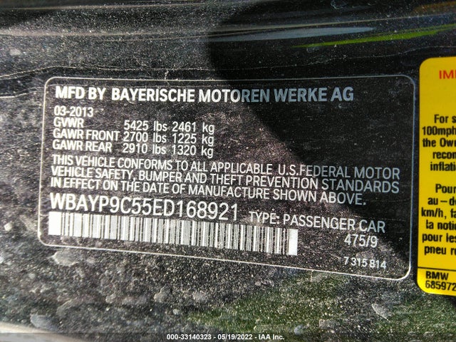 2014 BMW 6 Series, VIN: WBAYP9C55ED168921