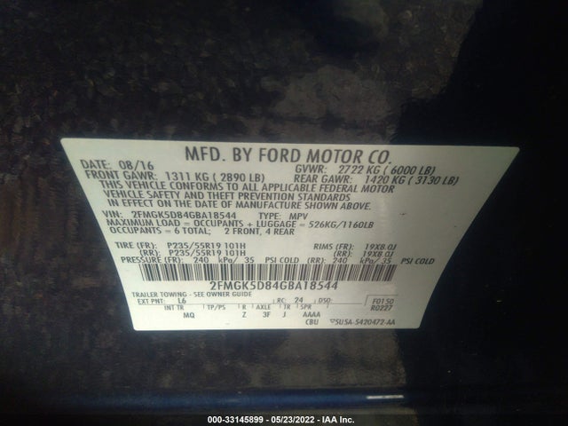 2016 Ford Flex, VIN: 2FMGK5D84GBA18544
