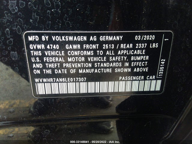 2020 Volkswagen Arteon, VIN: WVWHR7AN6LE017307