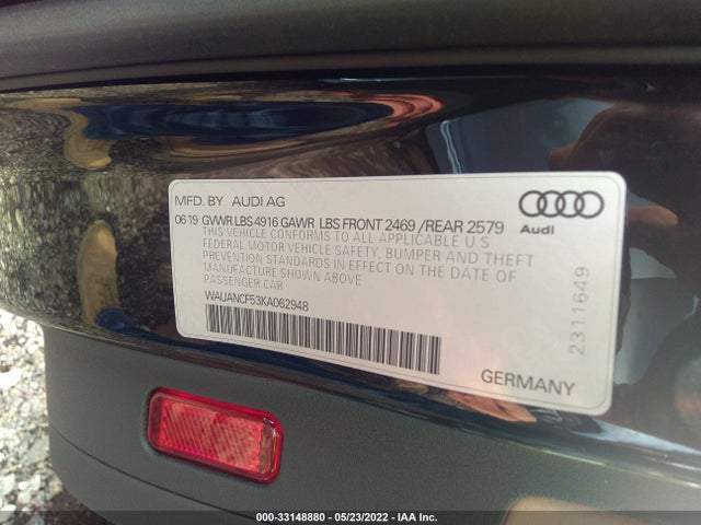 2019 Audi A5, VIN: WAUANCF53KA062948