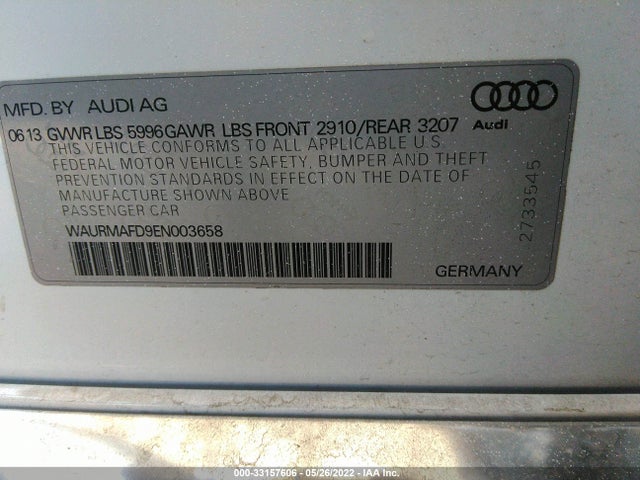 2014 Audi A8, VIN: WAURMAFD9EN003658