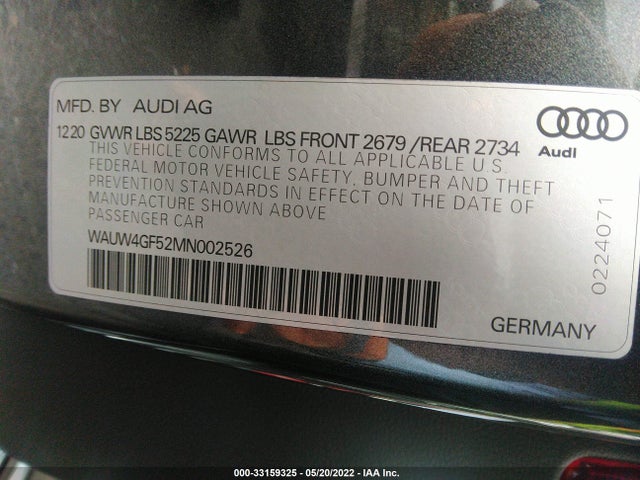 2021 Audi S5, VIN: WAUW4GF52MN002526