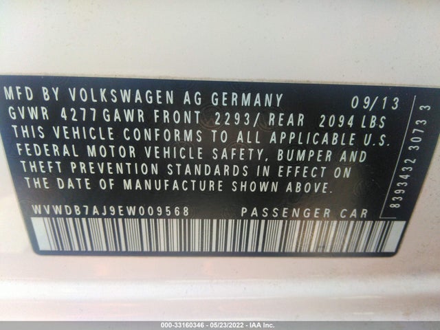2014 Volkswagen Golf, VIN: WVWDB7AJ9EW009568