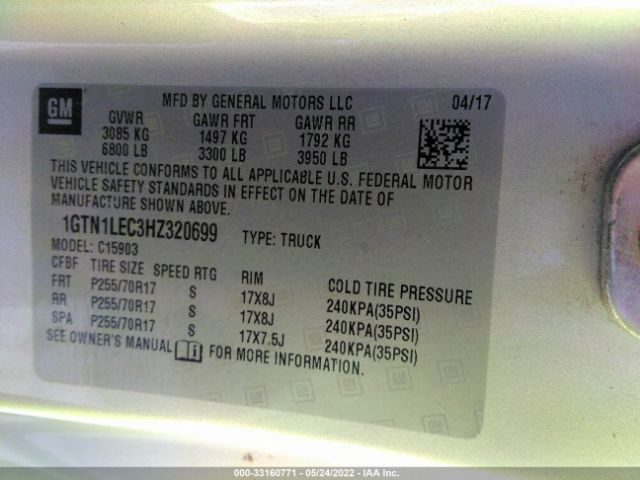 1GTN1LEC3HZ320699 GMC SIERRA 1500