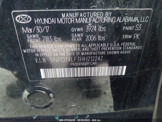 Hyundai ELANTRA SE 2017 5NPD74LF3HH212247 Image 10