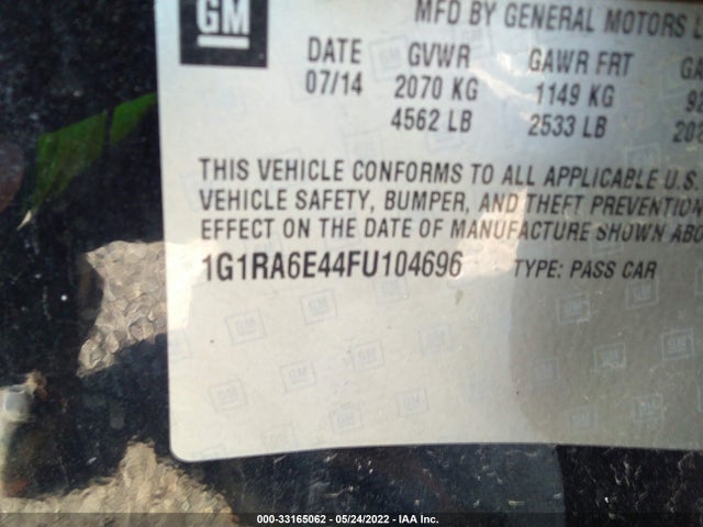 2015 Chevrolet Volt, VIN: 1G1RA6E44FU104696