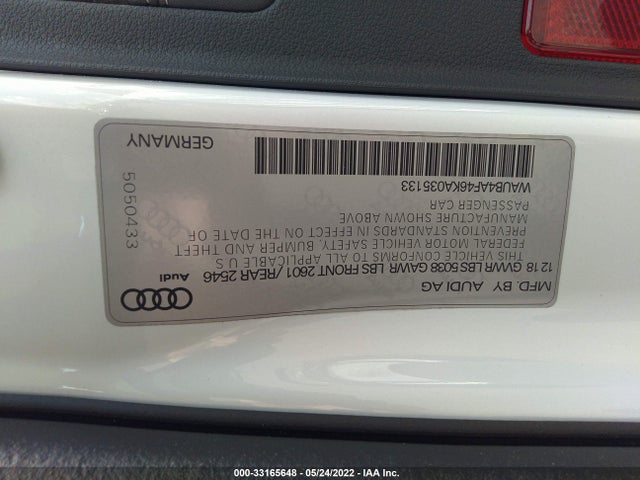 2019 Audi S4, VIN: WAUB4AF46KA035133