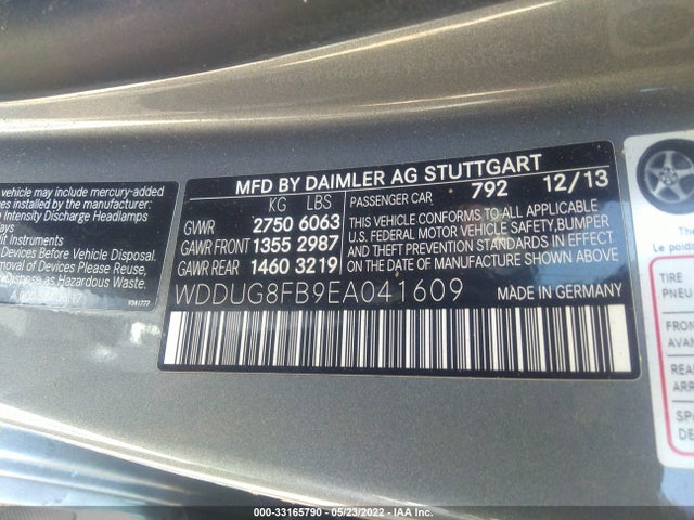 2014 Mercedes-Benz S-Class, VIN: WDDUG8FB9EA041609