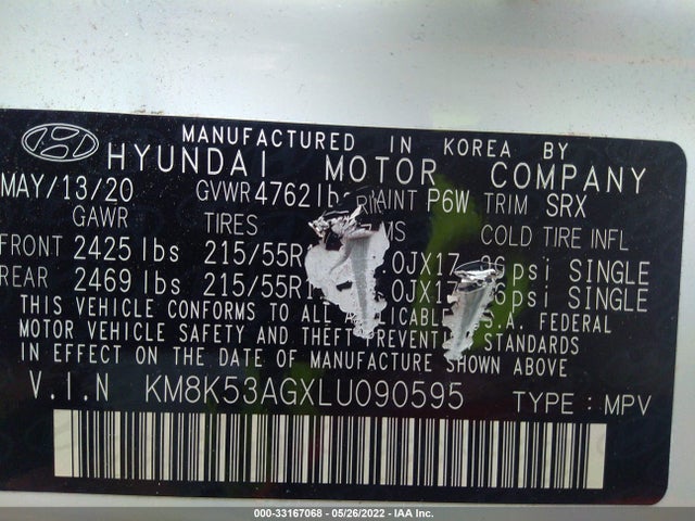 2020 Hyundai Kona, VIN: KM8K53AGXLU090595