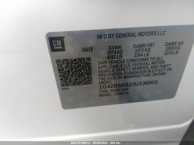 2018 Buick LaCrosse, VIN: 1G4ZR5SS2JU136905