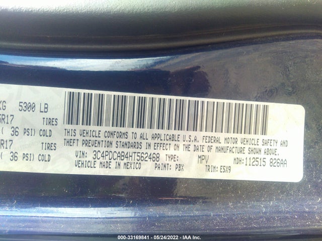 2017 Dodge Journey, VIN: 3C4PDCAB4HT562468