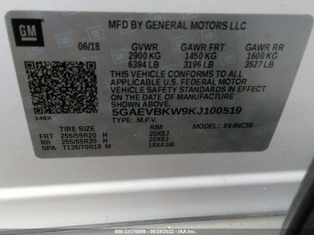 2019 Buick Enclave, VIN: 5GAEVBKW9KJ100519