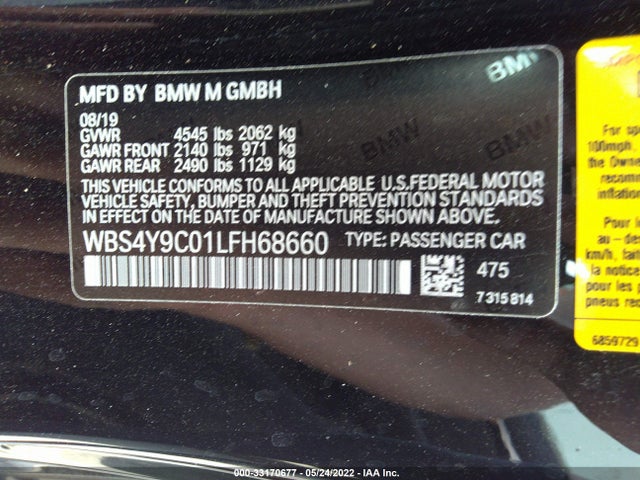 2020 BMW M4, VIN: WBS4Y9C01LFH68660