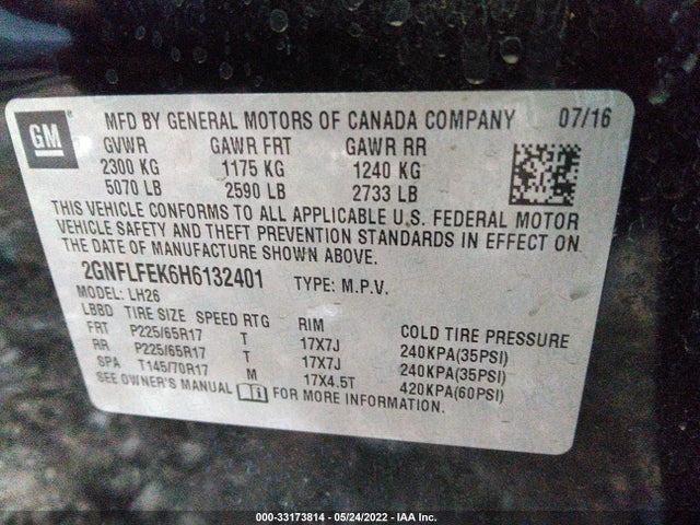 Chevrolet EQUINOX LT 2017 2GNFLFEK6H6132401 Image 9