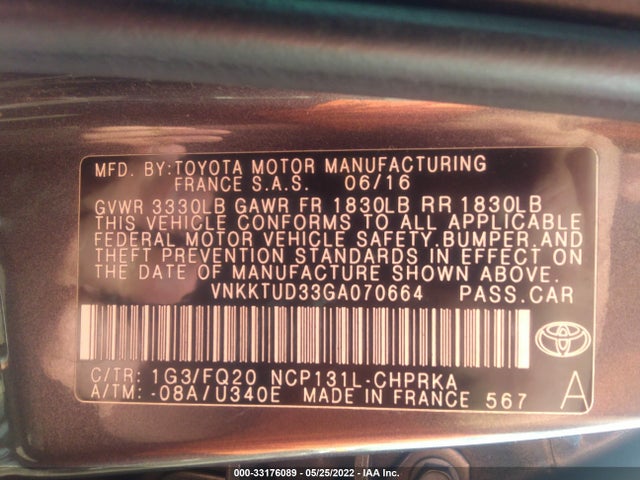 2016 Toyota Yaris, VIN: VNKKTUD33GA070664