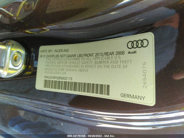 2014 Audi A5, VIN: WAULFAFH2EN002113