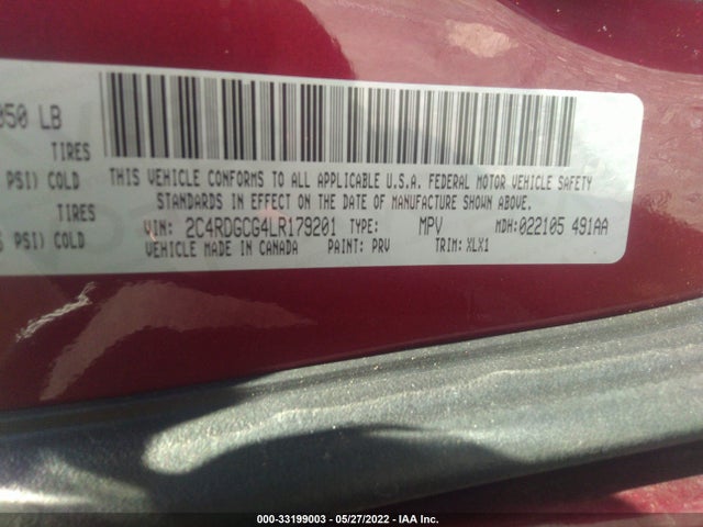 2020 Dodge Grand Caravan, VIN: 2C4RDGCG4LR179201