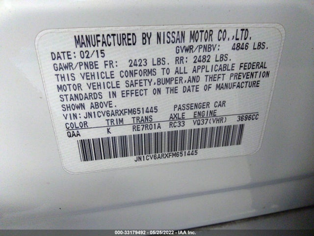 2015 Infiniti Q40, VIN: JN1CV6ARXFM651445