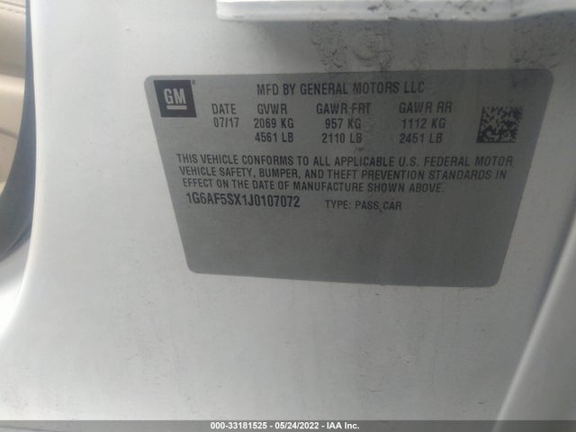 2018 Cadillac ATS, VIN: 1G6AF5SX1J0107072