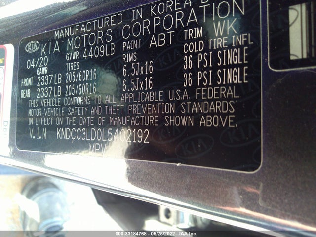 2020 Kia Niro, VIN: KNDCC3LD0L5402192
