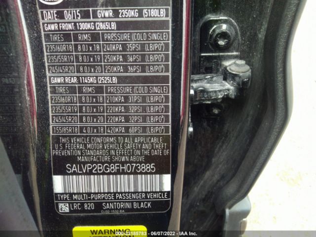 SALVP2BG8FH073885 Land Rover Range Rover Evoque Pure Plus