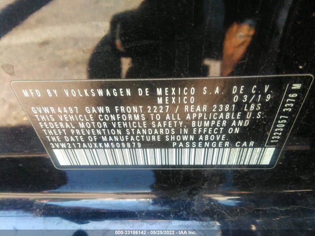 2019 Volkswagen Golf, VIN: 3VW217AUXKM509879