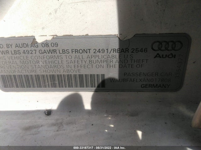 Audi A4 2.0t Premium 2010 WAUBFAFLXAN017808 Image 9