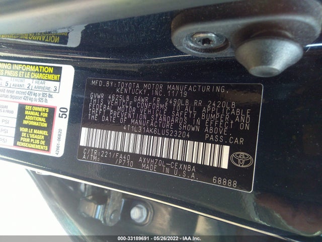 2020 Toyota Camry, VIN: 4T1L31AK6LU523204