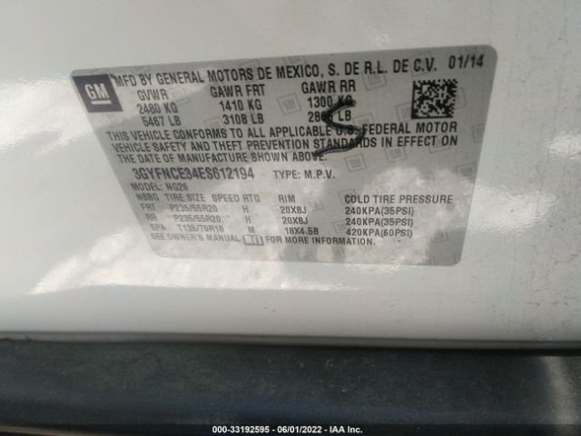 3GYFNCE34ES612194 Cadillac Srx Performance Collection
