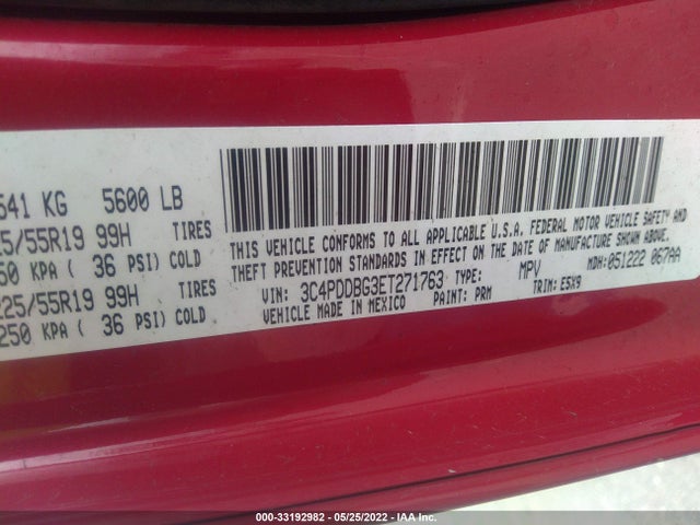 Dodge Journey Sxt 2014 3C4PDDBG3ET271763 Image 9