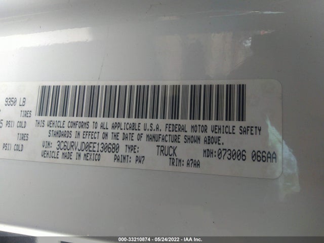 2014 Ram Promaster, VIN: 3C6URVJD0EE130680