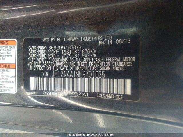 2014 Scion FR-S, VIN: JF1ZNAA19E9701635