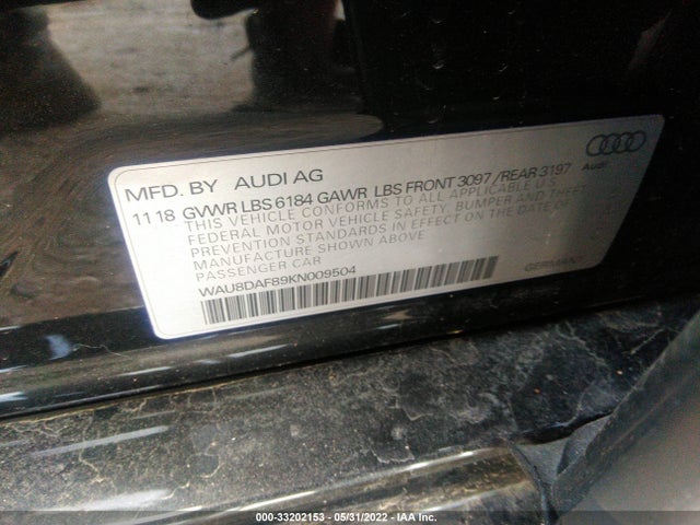 2019 Audi A8, VIN: WAU8DAF89KN009504