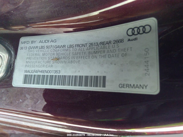 2014 Audi A5, VIN: WAULFAFH6EN001353