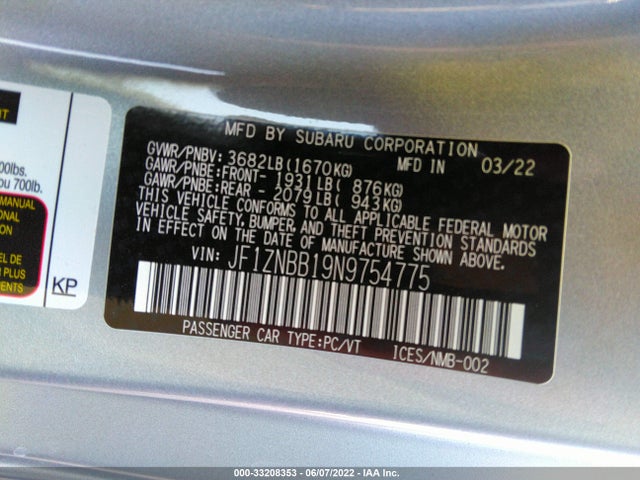 2022 Toyota GR 86, VIN: JF1ZNBB19N9754775